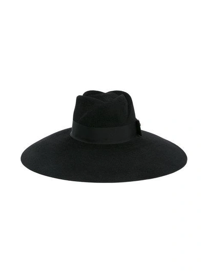 Shop Gucci Wide Brim Hat In Black
