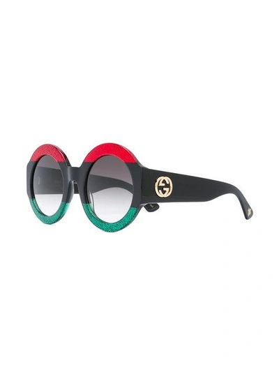 Shop Gucci Round Frame Sunglasses In Red