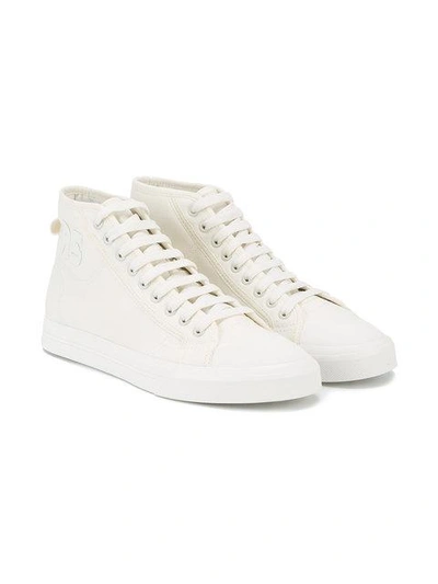 Shop Raf Simons Adidas By  Spirit Hi-top Sneakers - White