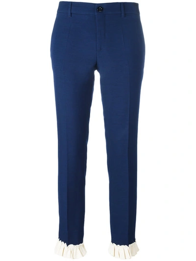 Gucci Frill Detail Slim Fit Trousers