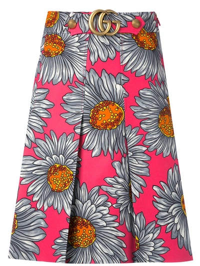 Gucci Printed Silk And Wool Skirt In Multicolour