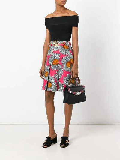 Shop Gucci Daisy Print Skirt In Multicolour