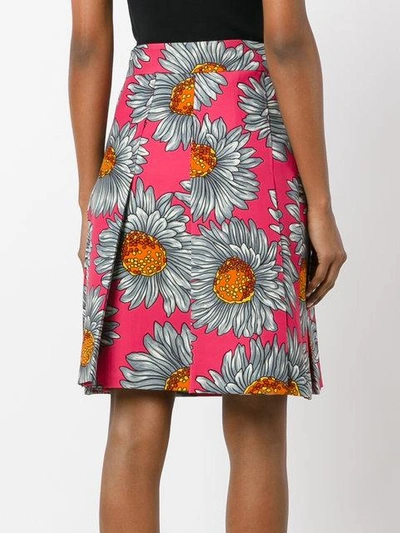 Shop Gucci Daisy Print Skirt In Multicolour
