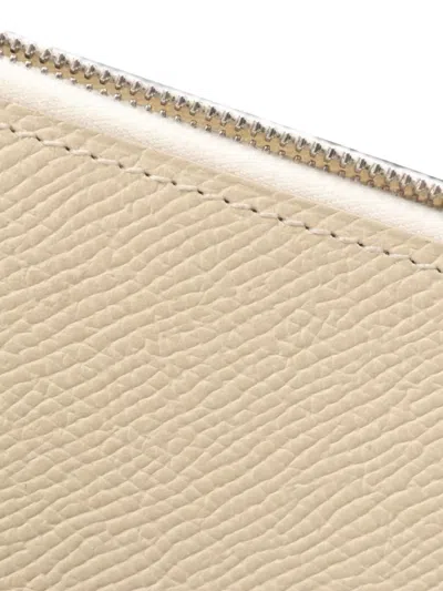 Pre-owned Hermes Azap Leather Wallet In Neutrals