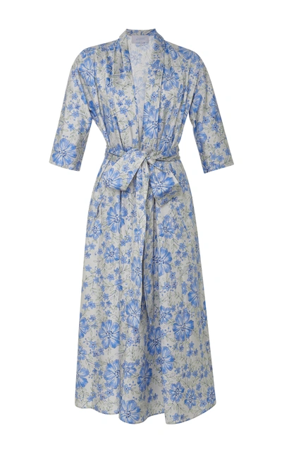 Luisa Beccaria M'o Exclusive Floral Print Cotton Shirt Dress