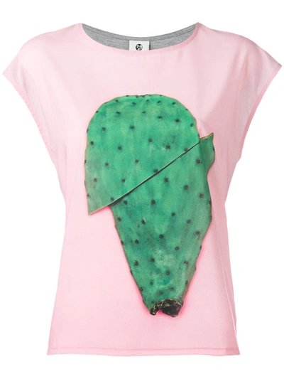 Ps By Paul Smith Front Panel Cactus Print Top