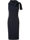 BADGLEY MISCHKA tied neck fitted dress,DRYCLEANONLY