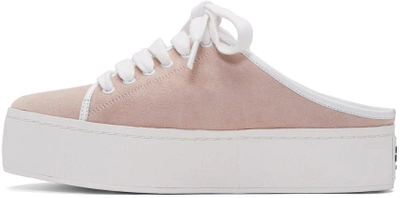Shop Opening Ceremony Pink Suede Cici Lace-up Slide Sneakers