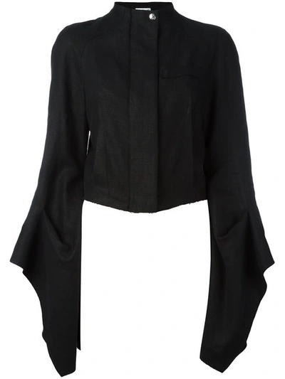 Loewe Extra Longsleeves Cropped Jacket In Black