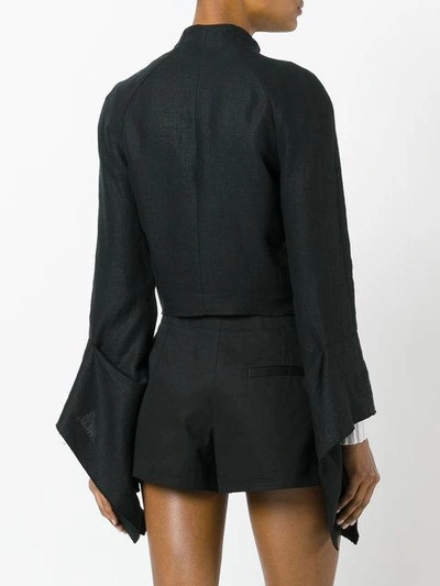 Shop Loewe Extra Longsleeves Cropped Jacket In Black