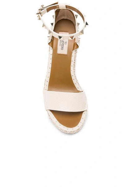 Gucci Leather Rockstud Espadrilles In Light Ivory