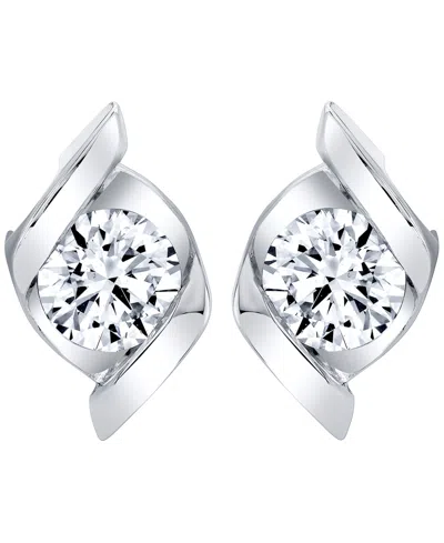 Macy's Macys Certified Lab Grown Diamond Stud Earrings In Silver
