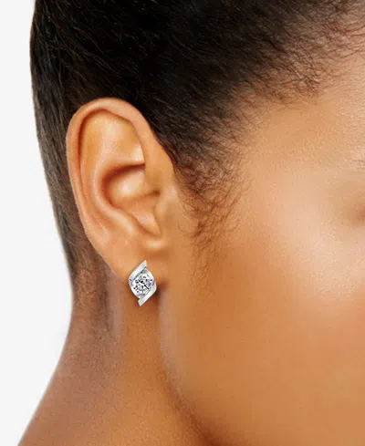 Macy's Macys Certified Lab Grown Diamond Stud Earrings In Silver