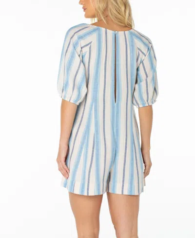 Roxy Pacific Cove Striped Romper In Blue