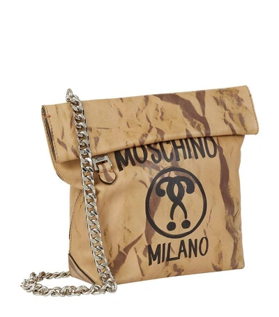 Shop Moschino Take Away Logo Shoulder Bag