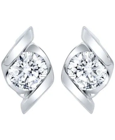 Macy's Macys Certified Lab Grown Diamond Stud Earrings In Silver