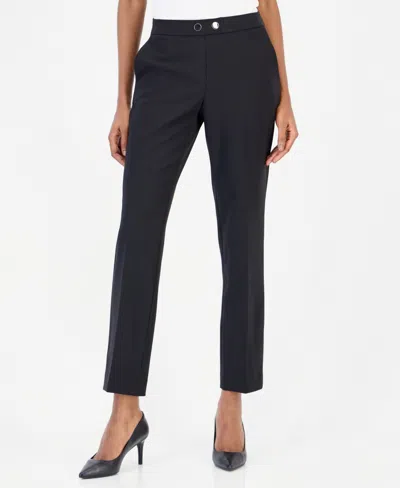 Anne Klein Pull-on Kick Flare Ankle Pant In Black