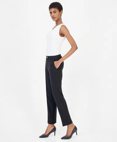 Anne Klein Pull-on Kick Flare Ankle Pant In Black
