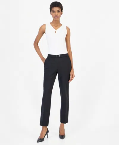 Anne Klein Pull-on Kick Flare Ankle Pant In Black