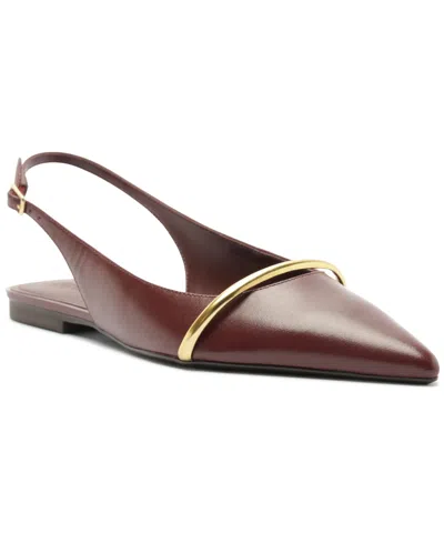 Arezzo Margaret Slingback Pointed Toe Flat In Brown