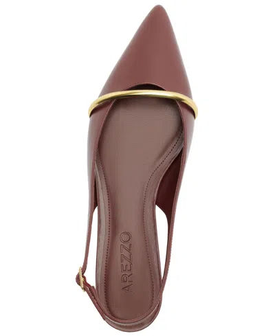 Arezzo Margaret Slingback Pointed Toe Flat In Brown