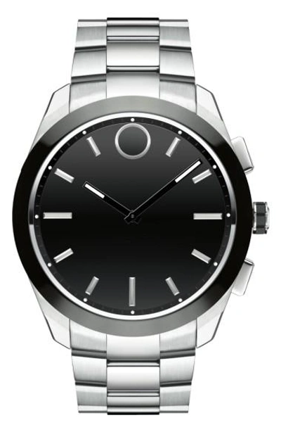 Shop Movado Bold Connected Ii Smart Watch, 44mm In Silver/ Black