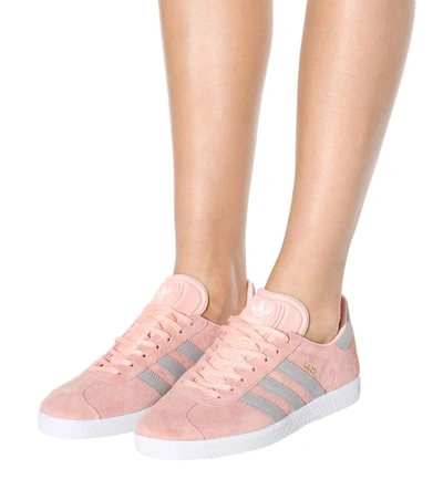 Shop Adidas Originals Gazelle Suede Sneakers In Haze Coral