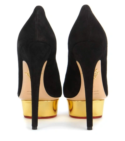 Shop Charlotte Olympia Dolly Suede Platform Pumps In Black