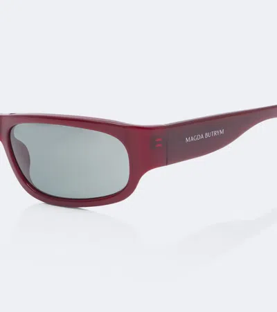 Magda Butrym Rectangular Acetate Sunglasses In Red