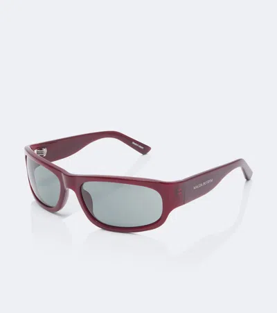 Magda Butrym Rectangular Acetate Sunglasses In Red