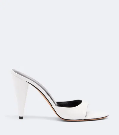 Jude Hew Leather Mules In White