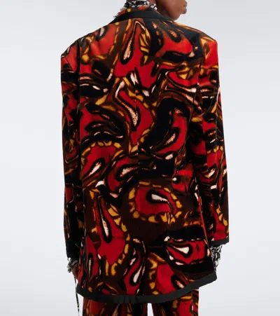 Dries Van Noten Printed Cotton-blend Blazer In Multicoloured