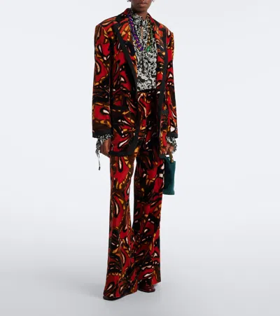 Dries Van Noten Printed Cotton-blend Blazer In Multicoloured