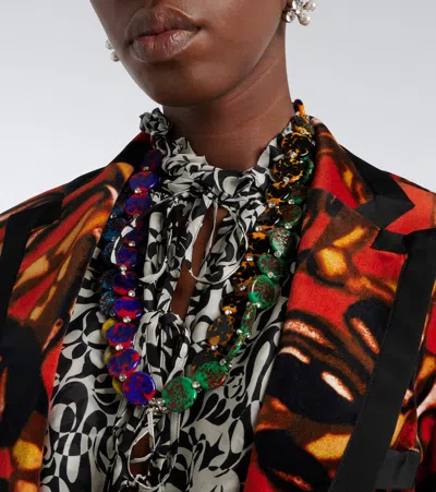 Dries Van Noten Printed Cotton-blend Blazer In Multicoloured
