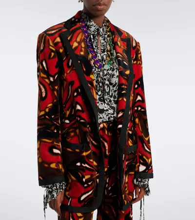 Dries Van Noten Printed Cotton-blend Blazer In Multicoloured