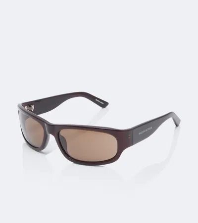 Magda Butrym Rectangular Acetate Sunglasses In Brown