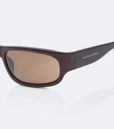 Magda Butrym Rectangular Acetate Sunglasses In Brown