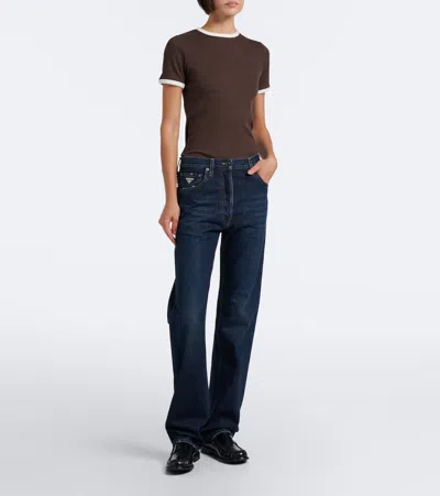 Prada Mid-rise Straight Jeans In Blue