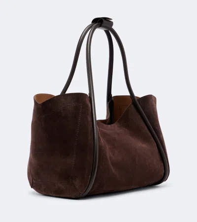 Max Mara Medium Suede Shoulder Bag In Brown