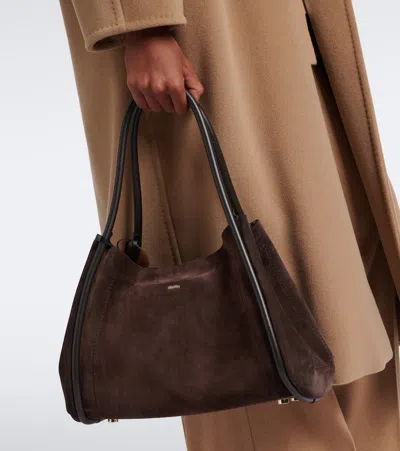 Max Mara Medium Suede Shoulder Bag In Brown