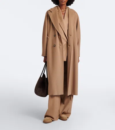 Max Mara Medium Suede Shoulder Bag In Brown