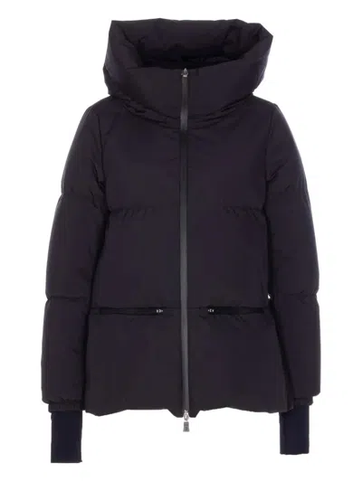 Herno Quilted Polyester Microfiber Jacket With Zip In Black