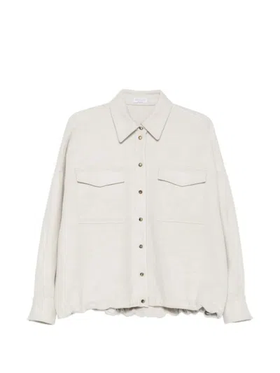 Brunello Cucinelli Buttoned Flap-pocket Jacket In White
