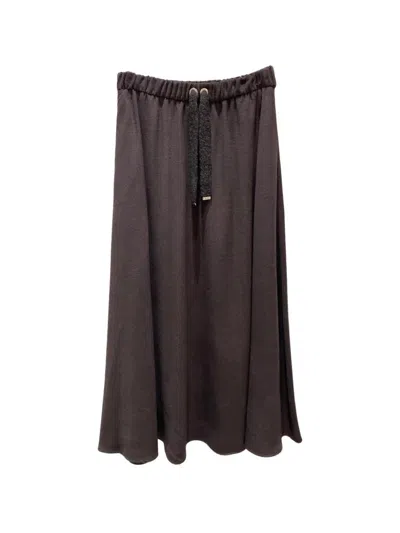 Herno Drawstring Maxi Skirt In Brown