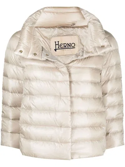 Herno Goose-down Padded Down Jacket In Gray