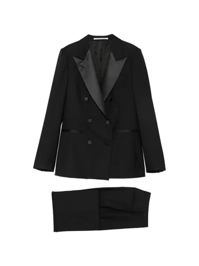 Tagliatore Double-breasted Suit In Black