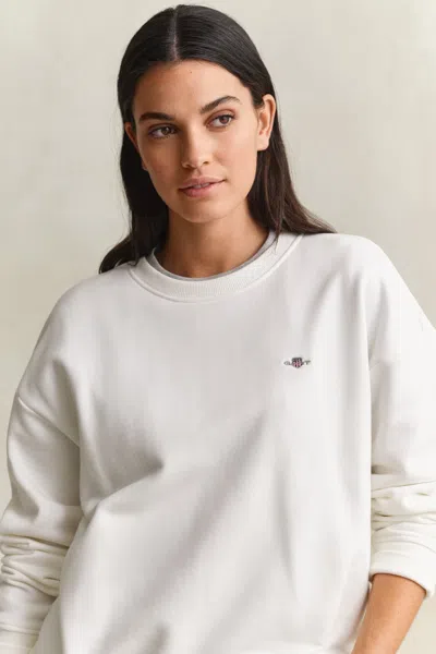 Gant Shield Sweatshirt In White