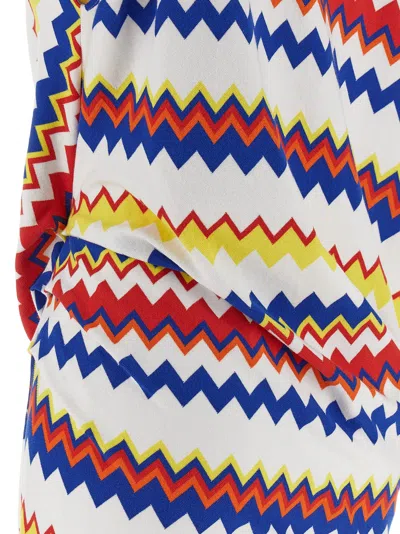 Missoni Zigzag Pattern Sleeveless Draped Back Dress In Multicolor