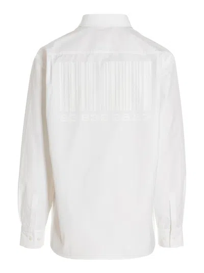 Vtmnts Cotton Oversize Shirt With Cuffed Sleeves In White