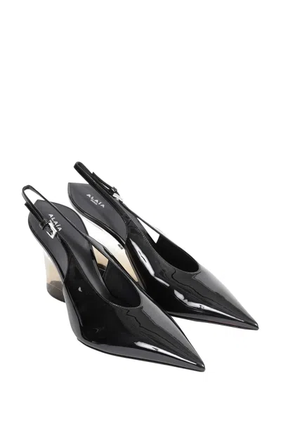 Alaïa Alaia Invisible Wedge Slingbacks 90 In Black